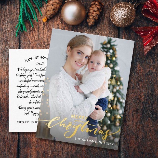 Postal Festiva Con Relieve Metalizado Feliz Navidad Una Foto Vertical de Vacaciones en O (Subido por el creador)