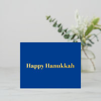 Feliz tipografía de oro azul Hanukkah minimalista