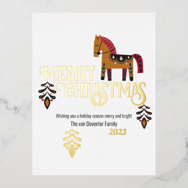 Postal Festiva Con Relieve Metalizado Feliz y luminoso (Anverso)