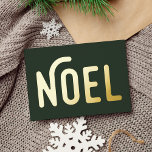 Postal Festiva Con Relieve Metalizado Feriado de Navidades de noel simple y Minimalista<br><div class="desc">Una postal clásica y sencilla de Relieve metalizado minimalista con la palabra "Noel" en el frente con Relieve metalizado dorado. La parte posterior de la postal puede ser personalizada y fácilmente personalizada para incluir su dirección postal de devolución y su propio nombre familiar.</div>