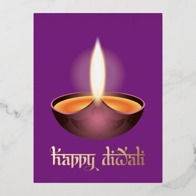 Postal Festiva Con Relieve Metalizado Festival de las Luces (Anverso)