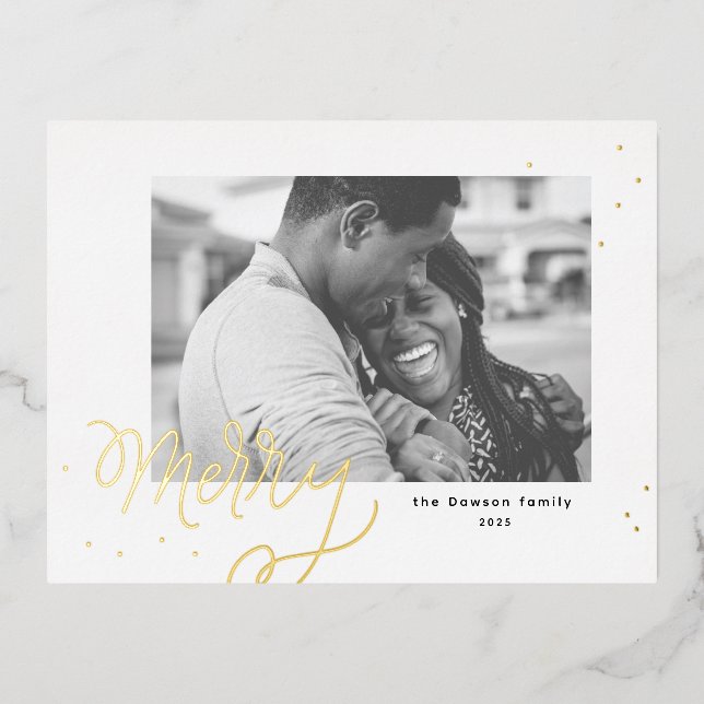 Postal Festiva Con Relieve Metalizado Festividad de la Festividad de Merry Confetti, tar (Anverso)