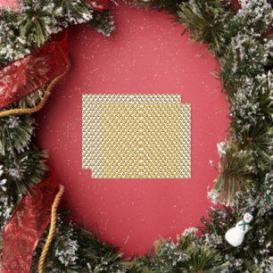 Postal Festiva Con Relieve Metalizado fondo blanco con hojas verdes sobre él