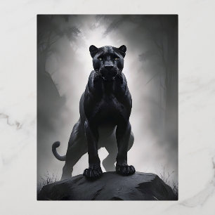 Postal Festiva Con Relieve Metalizado Fondo de pantalla de vida silvestre de leopardo na
