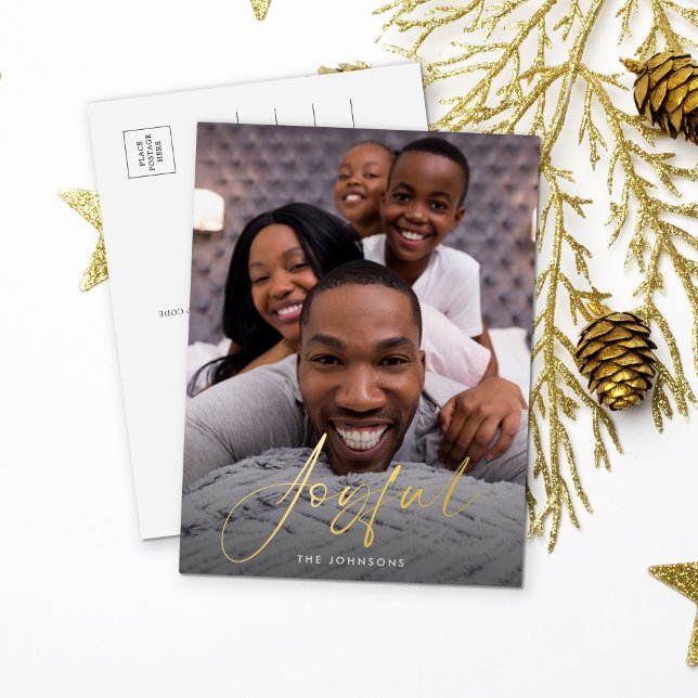 Postal Festiva Con Relieve Metalizado Foto de guión alegre (Subido por el creador)