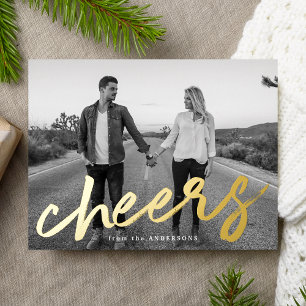 Postal Festiva Con Relieve Metalizado Foto de Luxe Cheers
