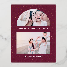 Foto de Navidad en Globo Nevado Púrpura