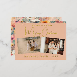 Postal Festiva Con Relieve Metalizado Foto de navidades