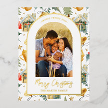 Foto de pueblo de los Navidades de acuarela