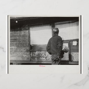 Postal Festiva Con Relieve Metalizado Foto Miner de época