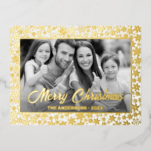Postal Festiva Con Relieve Metalizado Foto personalizada Convertir automáticamente la