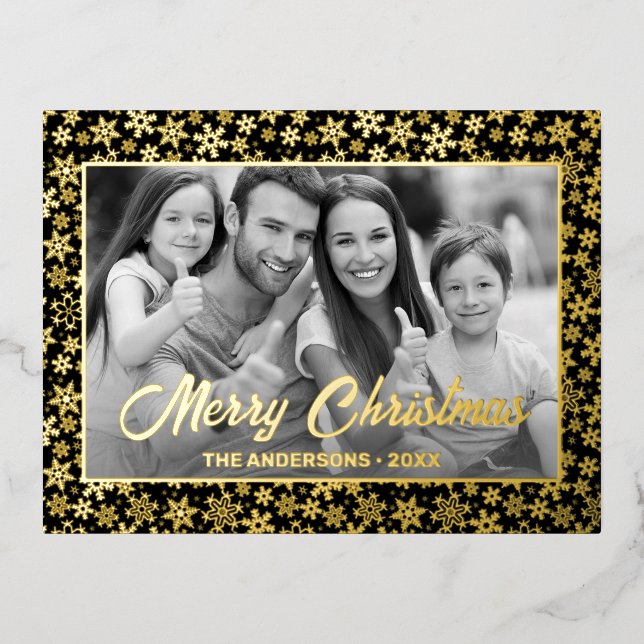 Postal Festiva Con Relieve Metalizado Foto personalizada | Convertir automáticamente la  (Anverso)