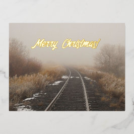 Postal Festiva Con Relieve Metalizado Fotos de Merry Christmas Winroad Tracks Railroad