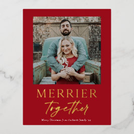 Postal Festiva Con Relieve Metalizado Fotos de oro de jornadas más justas