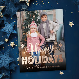 Postal Festiva Con Relieve Metalizado Fotos Felices Fiestas