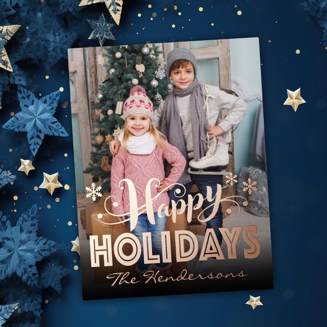 Postal Festiva Con Relieve Metalizado Fotos Felices Fiestas (Subido por el creador)