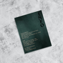 Postal Festiva Con Relieve Metalizado Gabinete elegante moderno verde esmeralda negro