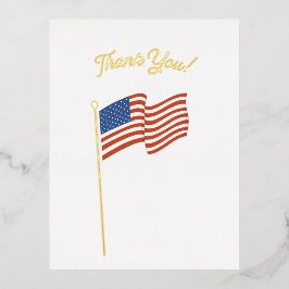 Postal Festiva Con Relieve Metalizado Gracias por tu servicio veterano de la bandera est