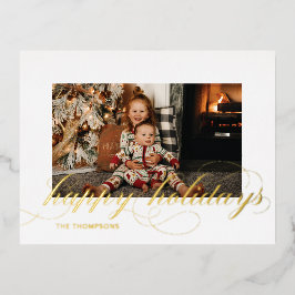 Postal Festiva Con Relieve Metalizado Guión de Relieve metalizado Feliz Festividades Ele