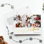 Postal Festiva Con Relieve Metalizado Guión festivo cinco fotos Feliz Navidad Gold<br><div class="desc">Celebre la temporada con este libreto festivo de cinco fotos de la postal navideña de Relieve metalizado dorado de Feliz Navidad con un toque de elegancia. El diseño de la moda se caracteriza por una sencilla paleta de colores dorados y blancos que evoca el espíritu acogedor del invierno. Su atractivo...</div>