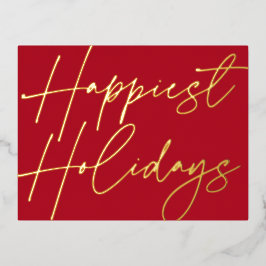 Postal Festiva Con Relieve Metalizado Guión moderno Festividades más felices días de neg