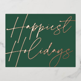 Postal Festiva Con Relieve Metalizado Guión moderno Vacaciones más felices días de negoc