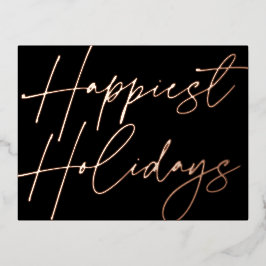 Postal Festiva Con Relieve Metalizado Guión moderno Vacaciones más felices días de negoc