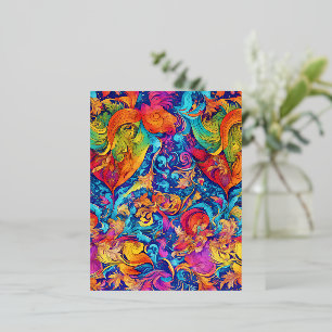 Postal Festiva Con Relieve Metalizado Jardín de verano