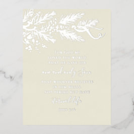 Postal Festiva Con Relieve Metalizado John 3:16 Elegantes Navidades de Pino Original