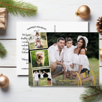 Joy Peace Love Calligraphy Collage de fotos Gold