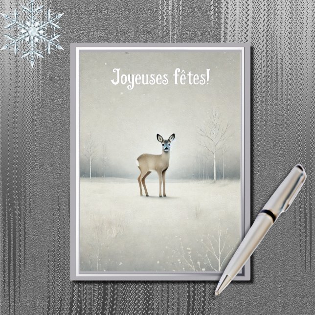 Postal Festiva Con Relieve Metalizado Joyeuses fêtes - roe deer no2 (Subido por el creador)