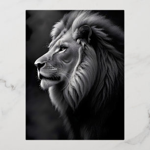 Postal Festiva Con Relieve Metalizado León Vida Silvestre Majestic Nature Life Art Wallp