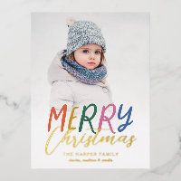 Letras brillantes con fotos llenas de merry colori