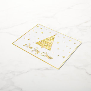 Postal Festiva Con Relieve Metalizado Love Joy Cheer Seasons Greetings Gold