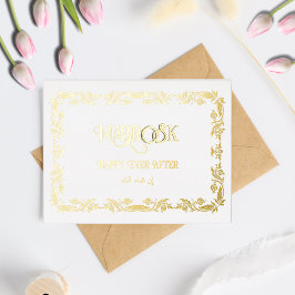 Postal Festiva Con Relieve Metalizado Mabrook, estás casada. Saludo