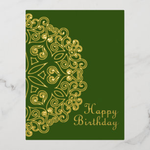 Postal Festiva Con Relieve Metalizado Mandala de esquema - Estilo de vintage 2