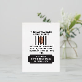 Postal Festiva Con Relieve Metalizado Manténganse libres de defender la democracia de la