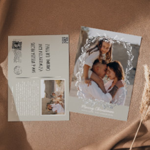 Postal Festiva Con Relieve Metalizado Marco floral vintage Relieve metalizado real 2 Nav