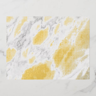 Postal Festiva Con Relieve Metalizado Mármol Blanco