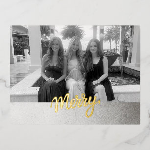 Postal Festiva Con Relieve Metalizado Merry