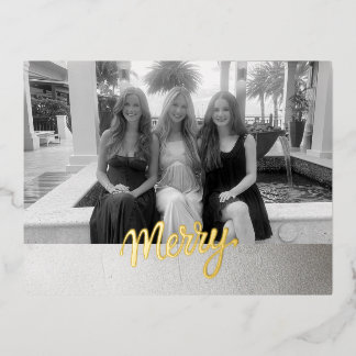 Postal Festiva Con Relieve Metalizado Merry