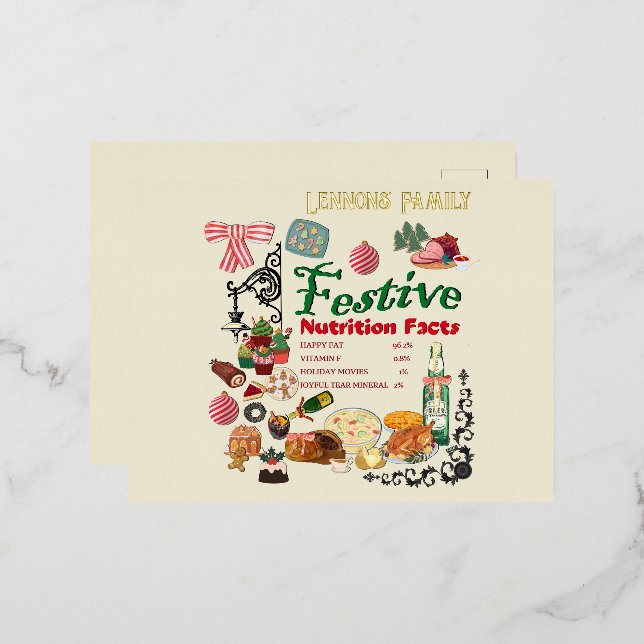 Postal Festiva Con Relieve Metalizado Mikitiez festivechristmas recipe baking holiday (Anverso/Reverso)