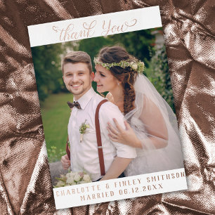 Postal Festiva Con Relieve Metalizado Moda mínima de guiones Boda personalizado Gracias