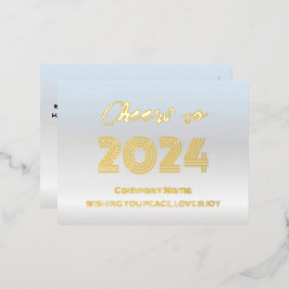 Postal Festiva Con Relieve Metalizado Moderna plata minimal y elegante oro saludos a