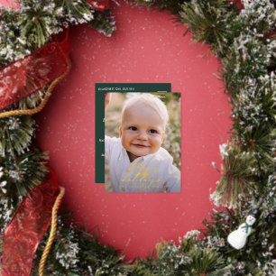 Postal Festiva Con Relieve Metalizado Moderno Navidades de fotografía minimalistas guión