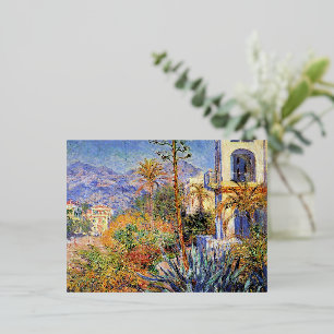 Postal Festiva Con Relieve Metalizado Monet - Villas en Bordighera,