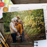 Postal Festiva Con Relieve Metalizado Most Wonderful time of the Year Modern Photo<br><div class="desc">Add a custom photo,  family name and message at the back

Available here:
http://www.zazzle.com/selectpartysupplies</div>
