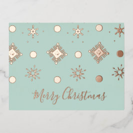 Postal Festiva Con Relieve Metalizado Navidad Cumpleaños Copos de Nieve Hoja de Metal Fi