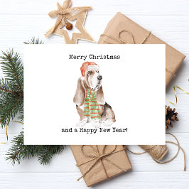Postal Festiva Con Relieve Metalizado Navidad de Perro Divertida