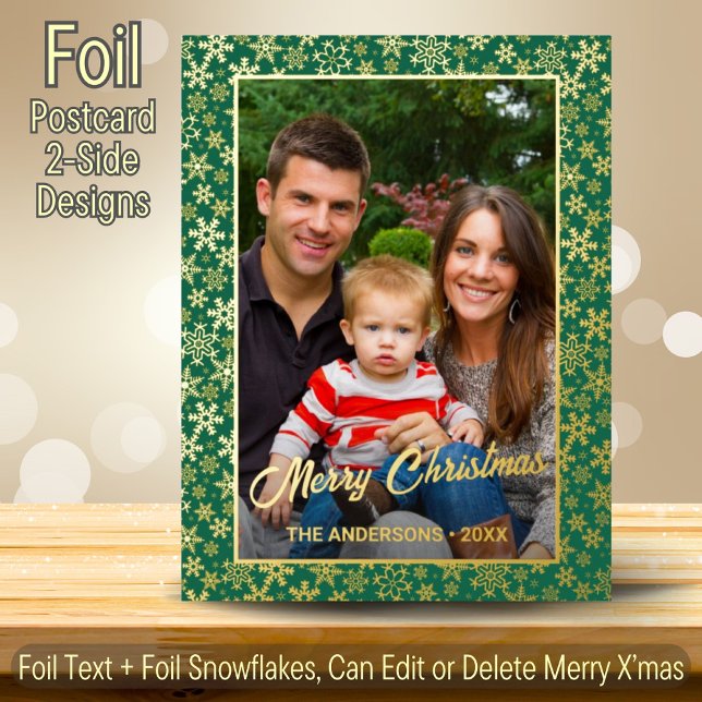 Postal Festiva Con Relieve Metalizado Navidades de fotografía familiares modernos guión  (Subido por el creador)